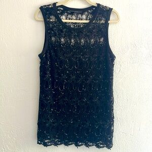 White House Black Market Black Dressy Tank Size M